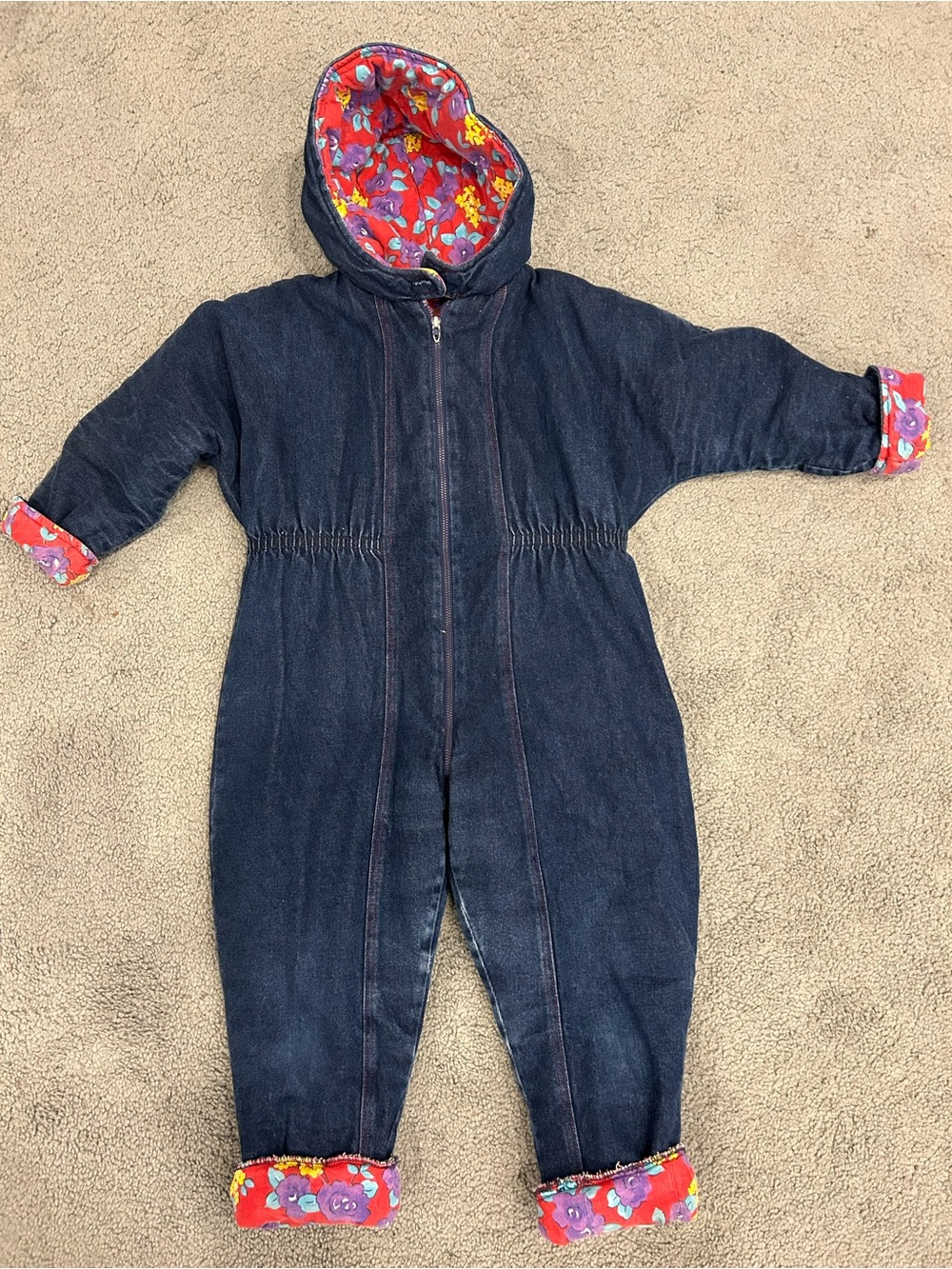 Vintage denim kids snow suits size 4